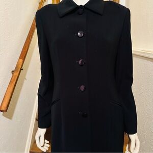 Carmel Zhao black long coat- rain or shine! Size 8